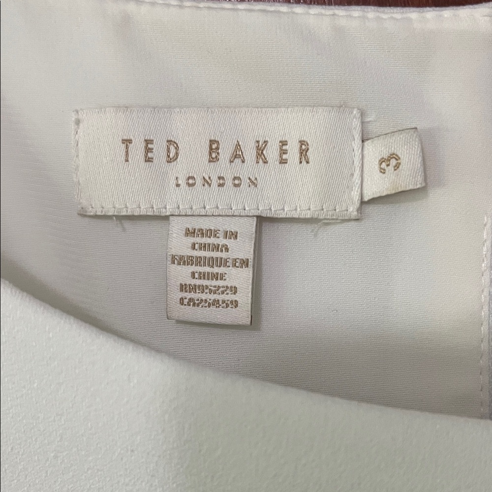 Ted Baker Pelagai Boatneck Sheath Midi Cap-Sleeved Dress in Ivory Worn Once - Picture 2 of 4